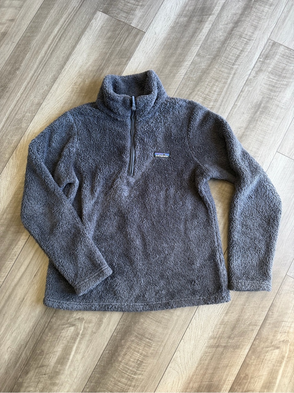 Patagonia Los Gatos Womens Gray 1/4 Zip Logo Pullover Jacket Long Sleeve Sz M